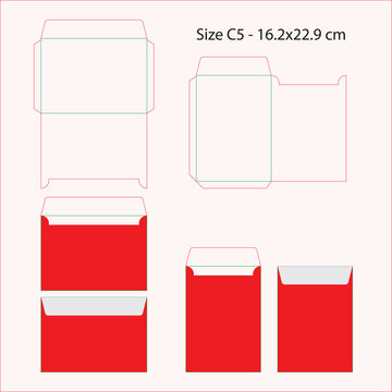C5 Envelope Template - Die cut Landscape and Portrait