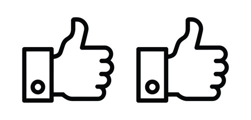 Obraz premium Thumbs up icon illustration with two hands giving approval