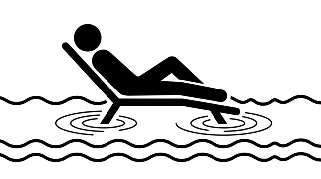 Person Relaxing on Lounge Chair Icon