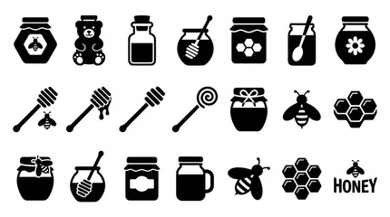 Honey and Bee Icon Set © wdflm