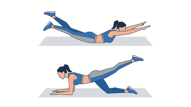 Woman Fitness Exercise Vector Illustration