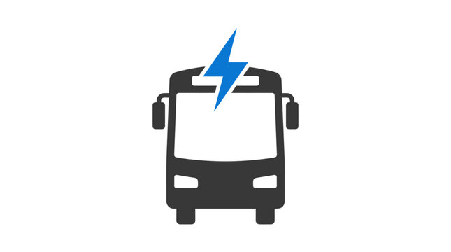 Electric Bus Icon Vector Illustration