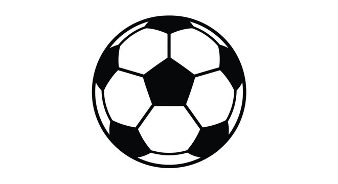 Soccer ball silhouette graphic classic pentagonal and hexagonal panel design