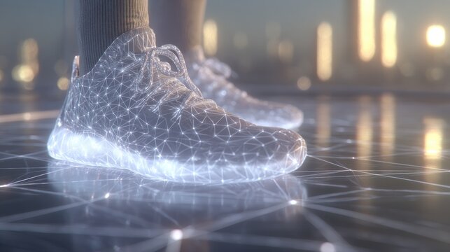 Abstract futuristic shoe design concept