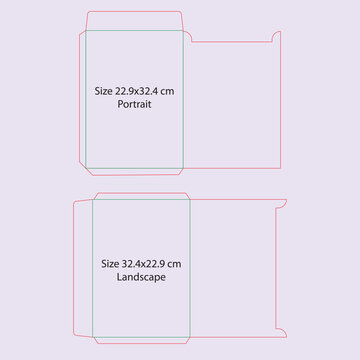 C4 Size Envelope Portrait and Landscape Die Cut - Die Line
