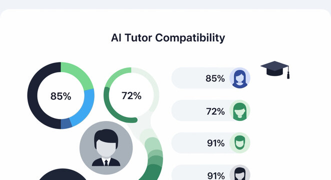 AI Tutor Compatibility Infographic for Personalized Education and Data Analysis