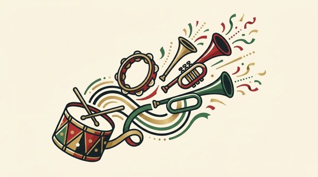 Juneteenth Parade Music Vector Illustration