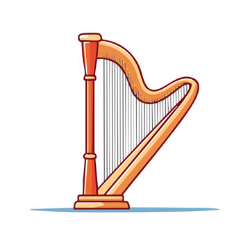 Orchestral Musical Instrument Harp with Strings