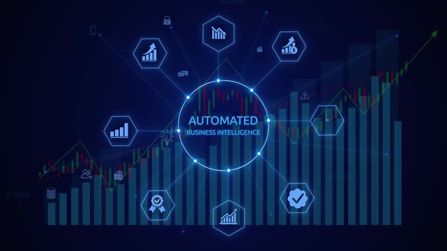 Automated Business Intelligence Animation with Smart Analytics Dashboard and Futuristic Digital Monitoring System