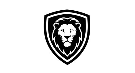 Obraz premium Lion Head Shield Logo