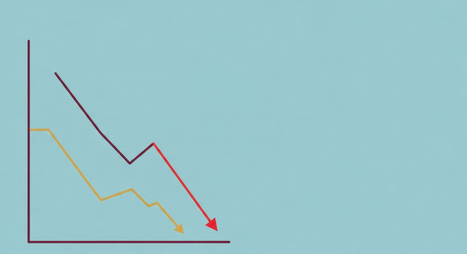 Falling Graph Lines Illustration Economic Downturn Recession Financial Crisis Business Loss Chart Decline Arrow Trend Decrease Downward