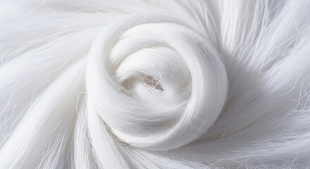 Obraz premium Intricate white cotton fibers flow like liquid silk, forming ethereal abstract patterns with soft lighting and delicate textural details, light, abstract, fluid