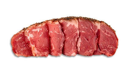 Obraz premium sliced corned beef on plain backdrop