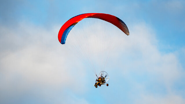 Paraglider soars above soft clouds