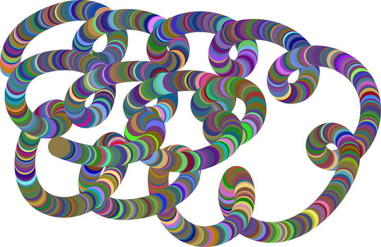 Vibrant multicolored knot pattern on black background