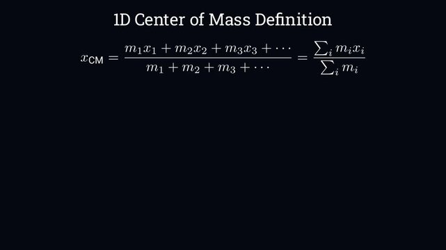 1D center of mass definition