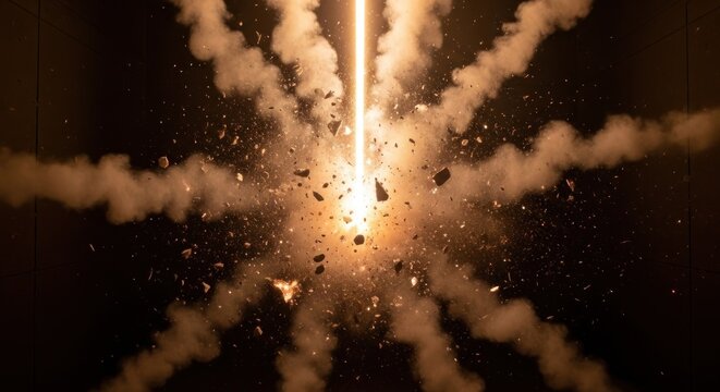 Fireworks explosion in the night sky.