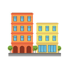 Naklejka premium Building vector illustration on a white background