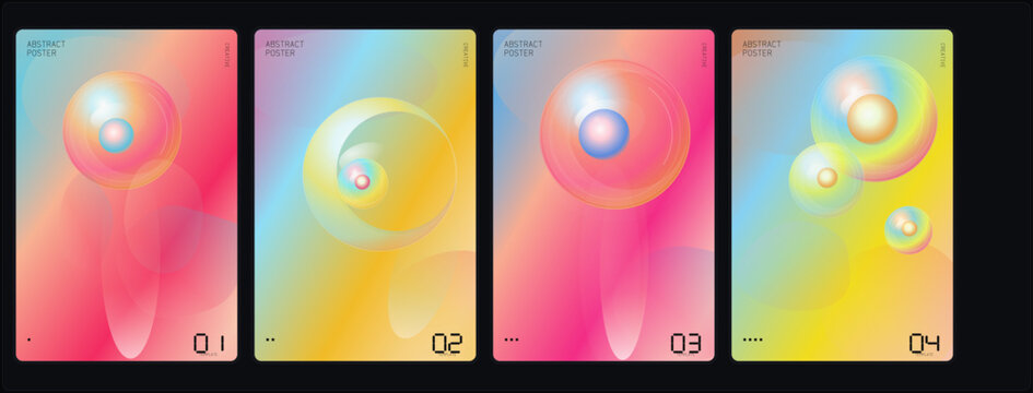 Abstract gradient backgrounds, colorful swirl patterns, vibrant rectangles, modern texture designs