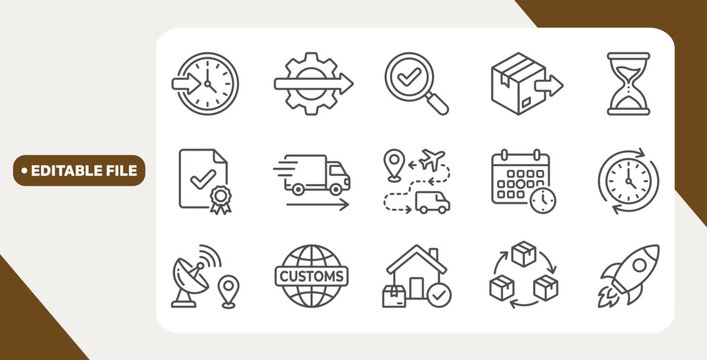 Delivery and lead time icons showing logistics timing elements