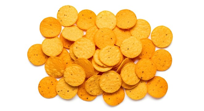 Pile of cheez it crackers isolated on white background