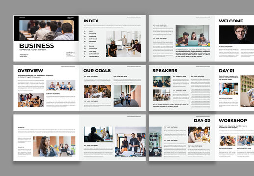 Business Conference Agenda Template Design