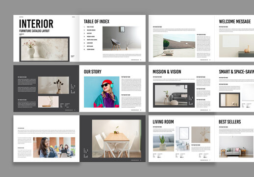Interior Furniture Catalog Layout Template Design