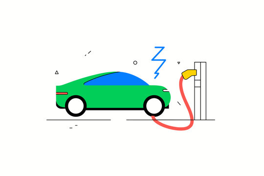 Futuristic Hydrogen Refueling Nozzle Connecting to Electric Vehicle