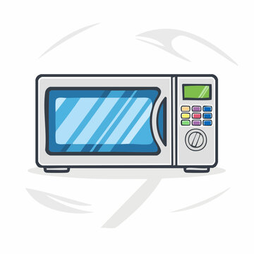 Cartoon Microwave Oven Illustration