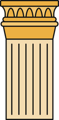 Fototapeta premium Golden classical column illustration showing traditional architectural element and building support