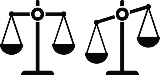 Black and white balance scales balanced and imbalanced justice © JANNATUL FERDOUSH
