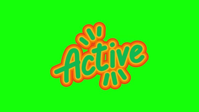 Animated activate button with hand cursor clicking on a vibrant green screen background effect