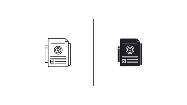 Split document icons with lock symbol