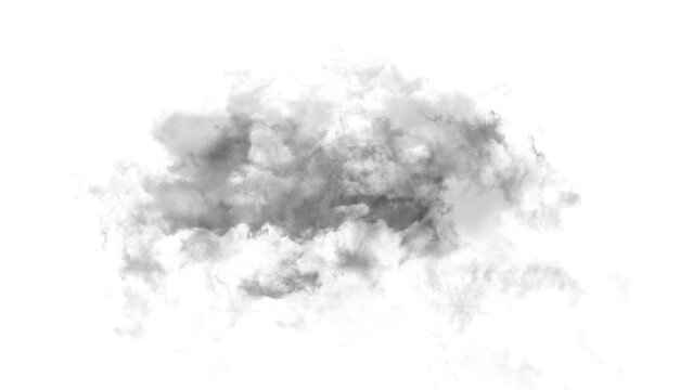 Realistic gray cloud element with realistic atmosphere transparent background as PNG cutout