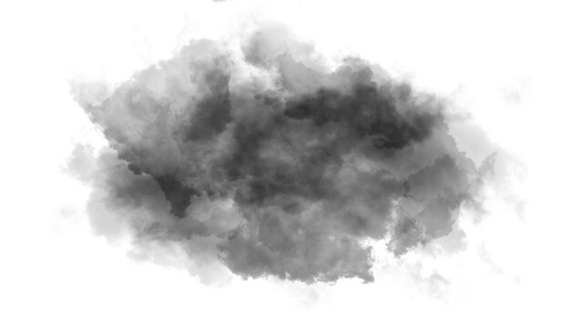 Abstract gray smoke cloud with abstract background churning component contrast as PNG asset
