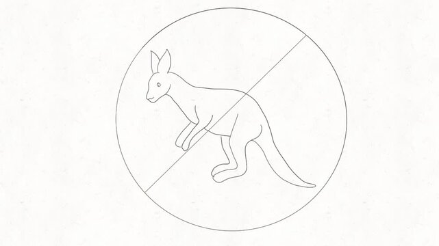 
No Kangaroo Sign Icon with Crossed Kangaroo Symbol