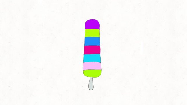 
Colorful Popsicle Ice Cream Illustration Isolated on White