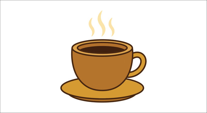 Coffee Cup And Saucer Vector Illustration With White Background aroma