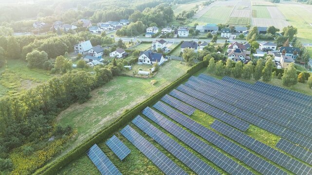 Wooden house equipped with modern solar panels