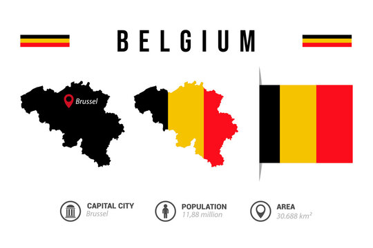 Belgium Map vector icon. Map of Belgium various styles