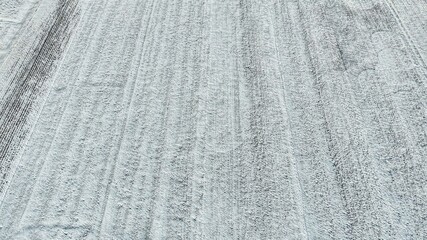 Top down view of snowy agricultural landscape © AlexGo