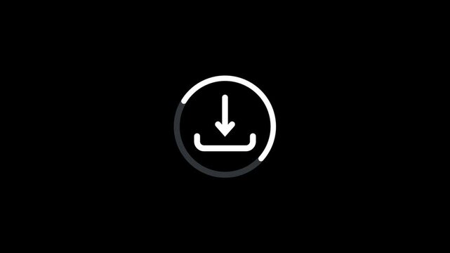 Download symbol with loading progress bar animation design