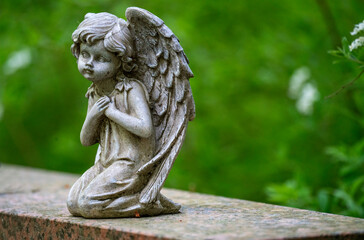 Fototapeta premium Cemetery statue of angel in the cemetery