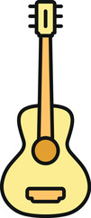 Naklejka premium Acoustic guitar musical instrument minimal flat icon design
