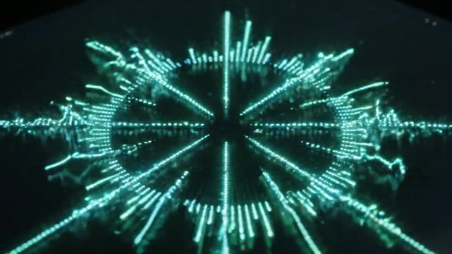 Abstract Teal Sound Waveform Visualization