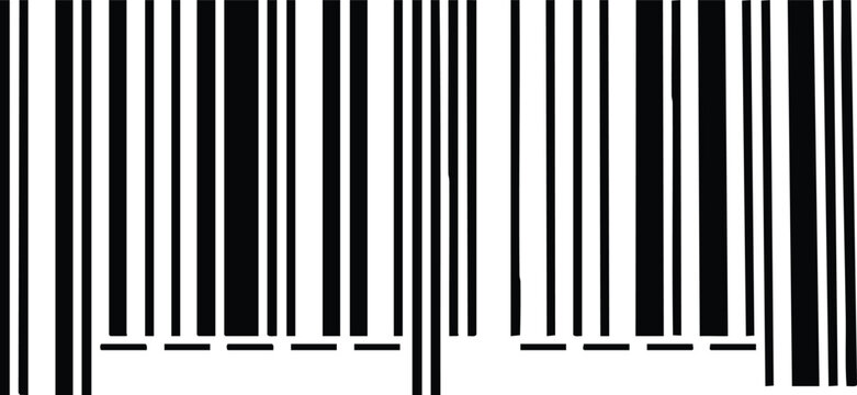 Black and white barcode with varying line thicknesses lines