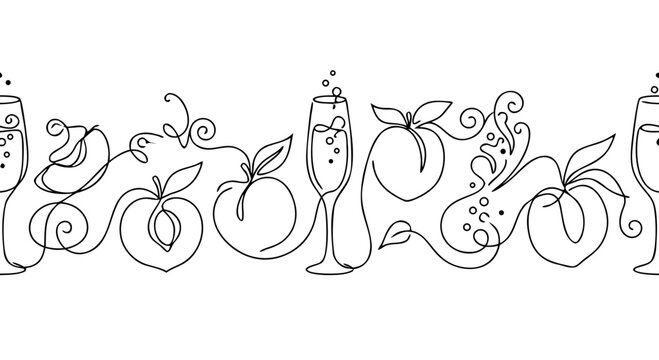 Peach bellini brunch border