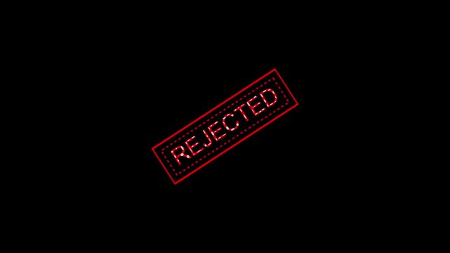 Digital rejected stamp signifies corporate compliance disapproval alerts. Modern rejected stamp visualizes denied business proposals. Administrative workflow with rejected stamp.