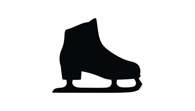 Ice skate silhouette icon for winter sports and recreation activities