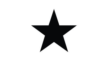 Obraz premium Simple black five point star shape isolated on white background